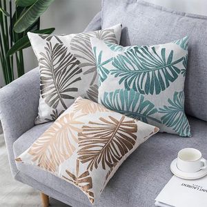 Designer kussensloopblad Leaf Jacquard Cushion Cover, zonder Cushion Core, voor woonkamer ZB220581028JPY-GREEN