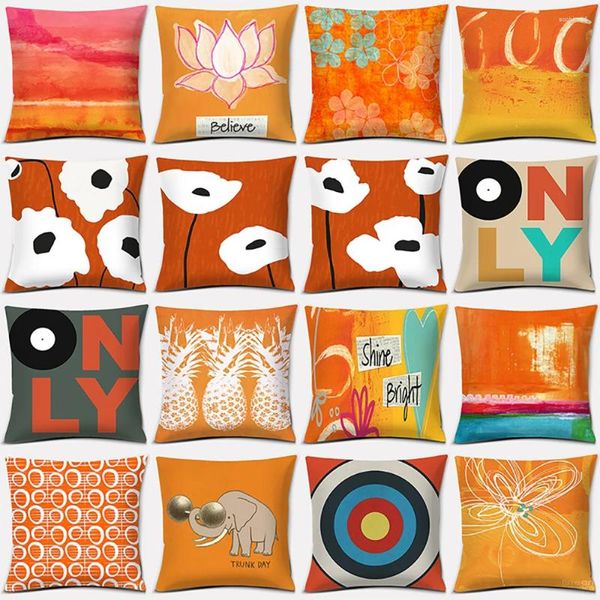 Case de almohada Serie de naranja animada Regalo Decoración de la oficina en el hogar Sofá Sofá Cojín de la cubierta del cojín de la almohada 40x40cm