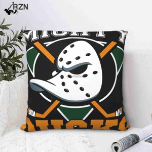 Caisse d'oreiller puissants canards de hockey puissant d'Anaheim 5461 Couvre de coussin en polyester Coussins de lit S pour S pour S de canapé HKD230817