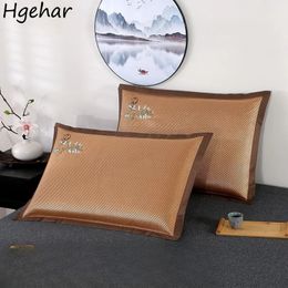 Caisse d'oreiller moderne simple glace de soie ménage dormet