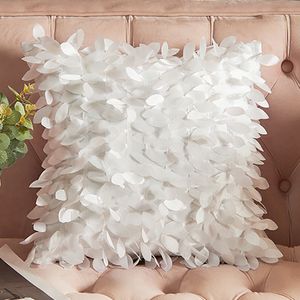 Taie d'oreiller nordique décoratif housse de coussin taie d'oreiller en soie moderne salon décor à la maison canapé feuille oreillers 220623
