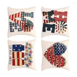 Kussensloop patriottische decoraties dekken 17,7 inch 4 juli nationale vakantiekussen retro Amerikaans vlaggenpatroon roodblauw