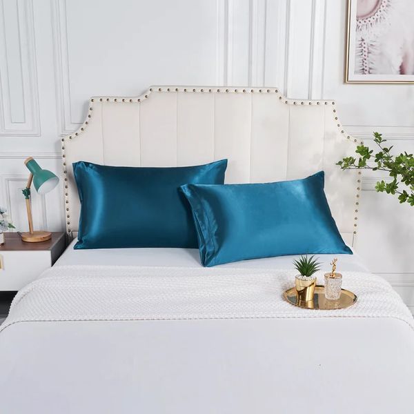 Almohada de almohada almohadas para dormir para dormir para dormitorio cubierta de almohada cabello de satén sedoso belleza cómoda decoración del hogar al por mayor 240423