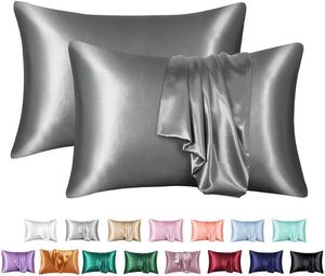 Taie d'oreiller pur émulation Satin étui housse confortable pour lit jeter simple couvre décor à la maison en gros 230104