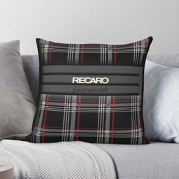 Kussensloop Recaro Throw Case Case Polyester Creative Zip Decor Sofa Cushion Cover Decoratieve hoes 45x45 40x40 50x50cm HKD230817