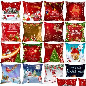 Kussensloop Red Santa Claus Tree Christmas Cushion ER Merry Decorations for Home Ornament Table Decor Xmas Gift Nieuwjaar PI BDESPORTS DH3QT
