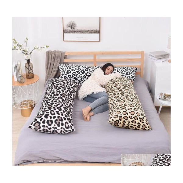 Funda de almohada corta de felpa larga 50X70 Super suave estampado de cebra cuerpo Er con cremallera Den fundas de almohada decorativas ropa de cama entrega a domicilio Dhr41