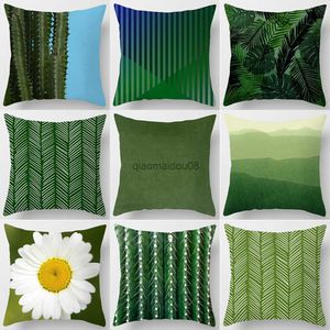 Boîtier d'oreiller simple Green Green Géométrique Père coussin carré Cover Home Room Sofa Chadow Decorative Case HKD230817