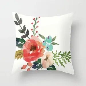 Caisse d'oreiller fleurs simples couvre-coussin petit jet caspillowcase canapé carré 45cmx45cm