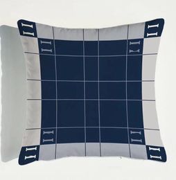 Funda de almohada Simple superior a cuadros terciopelo corto impresión dúplex almohada cojín modelo habitación KTV sofá madera soporte almohadas