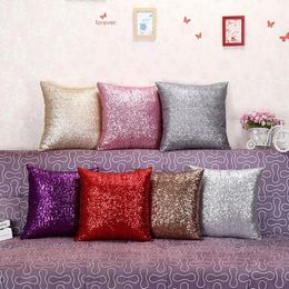 Kussensloop vaste glitter diy pailletten kussen cush cover gooi auto thuis bank decoratie case 40x40cm 230104