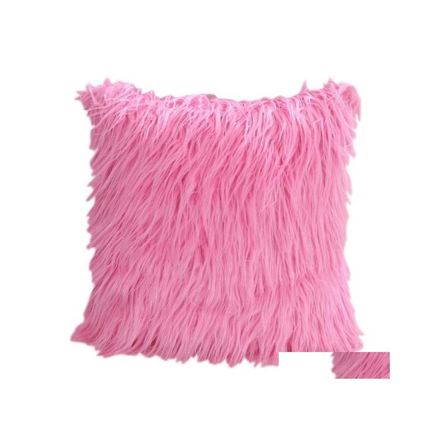 Taie d'oreiller Taie d'oreiller en peluche carrée Couleur pure Coussin de mode écologique Modèle Er avec différentes couleurs 11 5YL J1 Drop Deliver Dhnl4