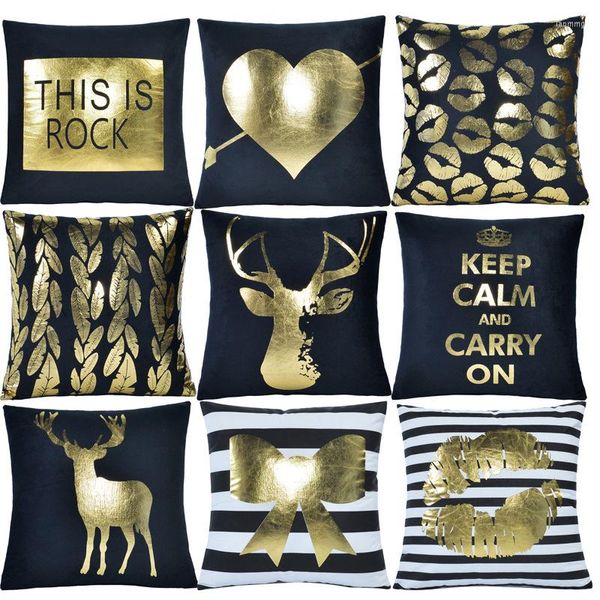 Estampado de estampas de almohada de oro