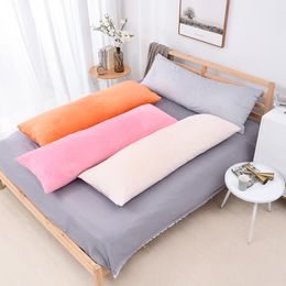 Taie d'oreiller Super doux en peluche corps couverture nordique plaine longue grande taille fermeture éclair coussin taie d'oreiller pour lit canapé décor à la maison 230523