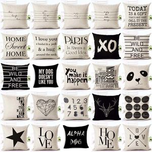 Kussensloop kussens cover case letter motto home love cushion for couch cojines decorativos para sofa decor 220623