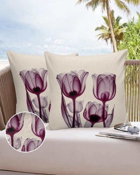 Taie d'oreiller en forme de tulipe, taie d'oreiller imperméable abstraite, pour la maison, le canapé, le bureau, la voiture, décoration