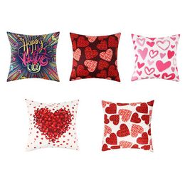 Kussensloop valentijnsdag mode liefde print short pluche kussensloop sofa decoratie ornament 45x45 cm drop levering home tuin tekst dhwh9