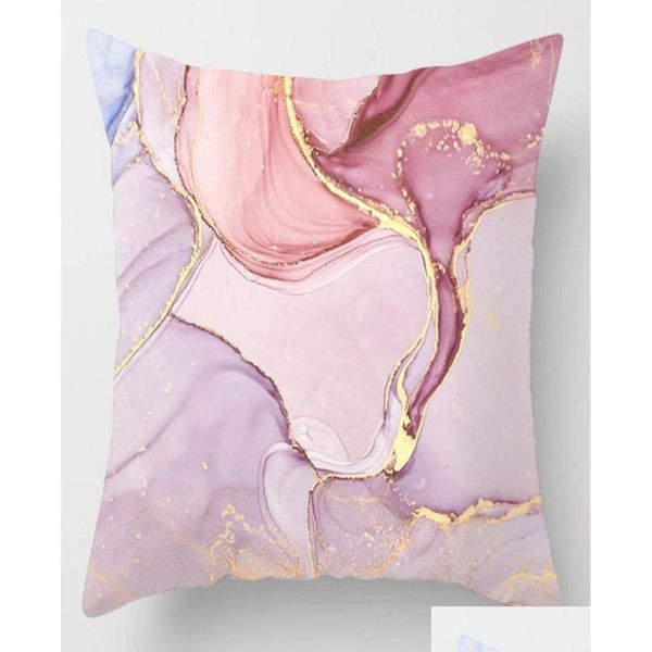 Funda de almohada Variedad de poliéster rosa Cojín de piel de melocotón Er Sofá Funda de almohada P Decoración para el hogar Cuadrado Alta calidad8613176 Entrega de gota Garde Dh9Tx