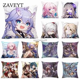 Kussensloop Zaveyt Hot Honkai Star Rail Account Cover voor Sofa Cushion Case Decoratief karakter Animisatie Game Patroon Polyester HKD230817