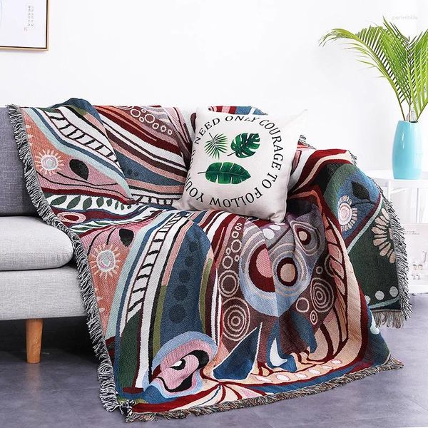 Oreiller couvertures décontractées décoration de tapis de tapis de paon canapé-couverture de papillon de paon