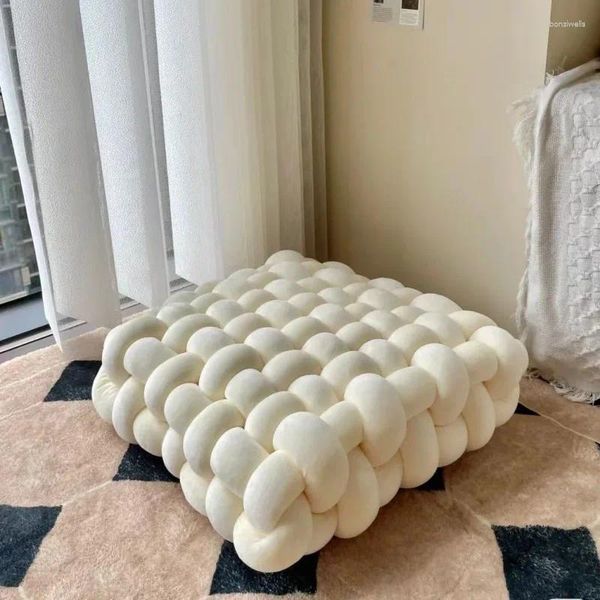 Chaise d'oreiller sol décoration intérieure mignon canapé quadrate Twist à la main Tatami.Net de dossier de fenêtre en baie