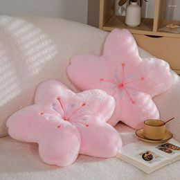 Oreiller fleurs de cerisier en peluche fleur en peluche décor de chambre à coucher siège fourrure moelleux doux hiver chaud