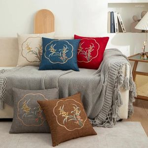 Almohada cubierta de estilo chino 45x45cm bordado almohadas decorativas almohadas de la cama de la cama del año en casa