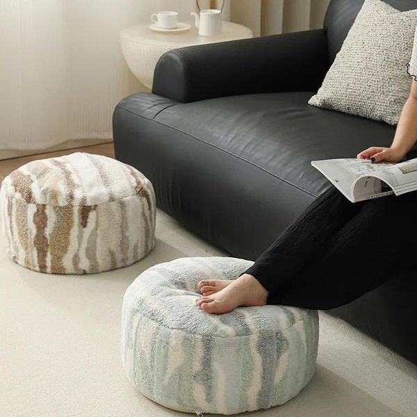 Oreiller de Style chinois, housse en velours chaud, motif East Shan Shui, Pouf Futon, Tatami de sol, repose-pieds non rembourré