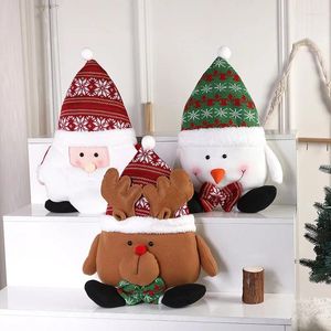 Kussen kerstcartoon huis textiel Santa Claus Snowman Elk Plush Doll -ornamenten Decoratie schattig