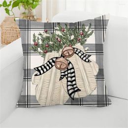 Oreiller de Noël de Noël carré Case Snowman Rendeer Snowflake Tree Imprimer Sofa Festive Toom pour la maison