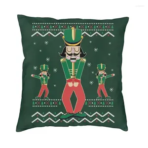 Pillow Christmas Nardcracker Decor Decor Home Cartoon Gift Modern Cover Velvet Double face Print Oreadcase