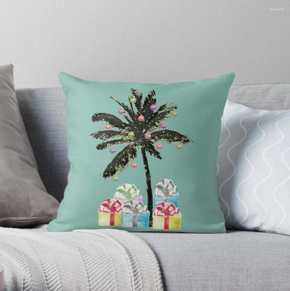 Oreiller palmier de noël pour plage côtière, décoratif, plaid de luxe pour canapé