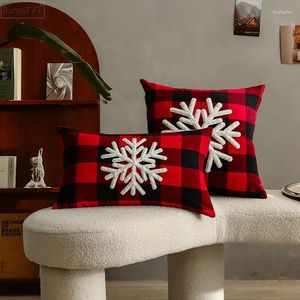 Kussen Kerst Plaid Cover Boom Sneeuwvlok Rood Zwart Geruit 45x45 cm 30x50 cm Woondecoratie kamer Slaapbank Bank