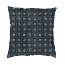 Pillow Christmas Snowflake Collage Cover 50x50cm Crystaux foncés Alexey Boîtier de luxe doux pour canapé de voiture