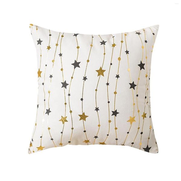 Almohada Funda de tiro de Navidad Fiesta de Navidad Decoración del hogar Estrella Copo de nieve Medias Impresión para oficina Sofá Cama Habitación