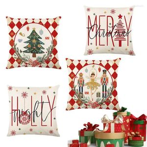 Pillow Christmas Throw Covers de 18 x pulgadas de 4 cubiertas de almohadas Square Cover for Holiday Sofa