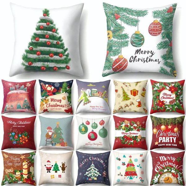 Almohada de la caja de regalo de árbol de navidad cover de la cubierta decorativa almohadas de Navidad del sofá cama decoración del hogar poliéster 40543