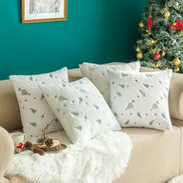 Oreiller arbre de noël flocon de neige, peluche/housse pour canapé, décoration de salon, taies d'oreiller nordiques, décoration de maison