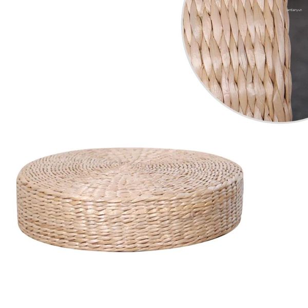 Oreiller cercle jeter chaise de Yoga tapis de siège fenêtre méditation tissé à la main baie bambou rond paille tissage