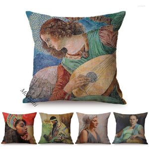 Kussen klassieke kunst vrouw portret patroon sofa cases egypt godin vintage olieverfring decoratie katoen linnen deksel