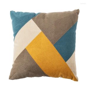 Oreiller classique coloré géométrique brodé couverture coton toile tissu studio coussin canapé chaise décor de chambre