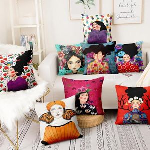 Kussen klassieke meisjes schilderen kussensloop geesteswetenschappen en kunst fluwelen decoratieve kussens home decor sofa throw 45