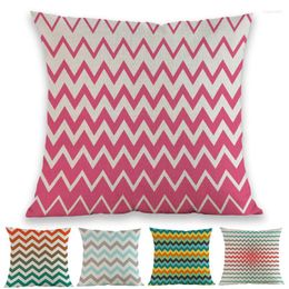 Oreiller couleur géométrique vague rayures motifs exquis et colorés lin jeter cas maison décorative canapé chaise couverture