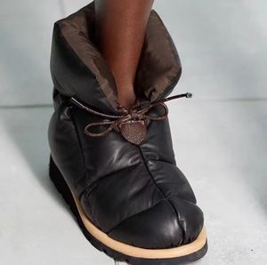 ALMOHADA Comfore Botines Mujer Abajo Zapatos Diseñadores Plataforma Zapatos planos Nylon negro Impermeable Botas de invierno Botas de nieve cálidas 265