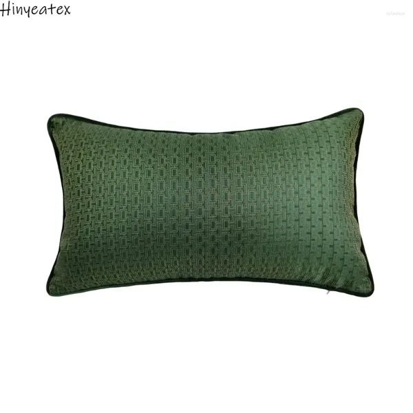 Almohada geométrica geométrica tejida verde oscuro pequeños cheques de terciopelo revolote de 30x50 cm estuche para el hogar cubierta lumbar suave