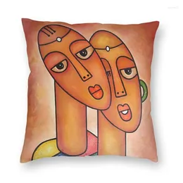 Almohada cool samburu pareja de arte abstracto hogar decorativo decorativo 3d estampado de mujer africana para sala de estar