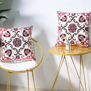 Kussen katoenen borduurwerk wortel deksel bohemia bloempatroon sofa home decoratie kussensloop 18x18 inch