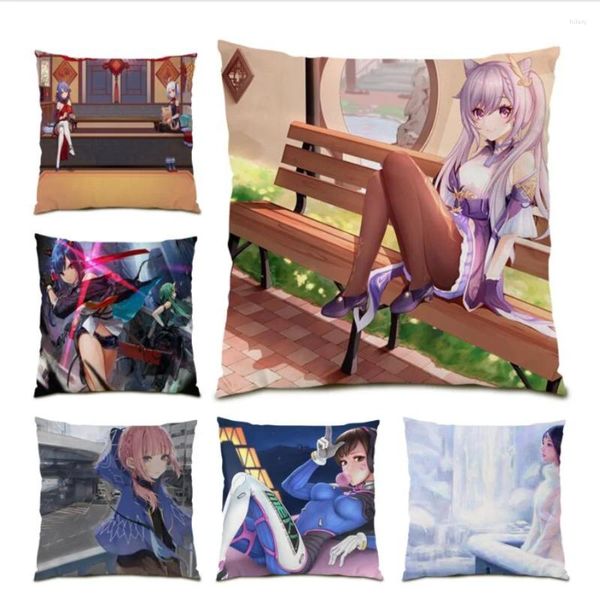 COUVERTURE PLAIR 45x45 Décoration de cas Home Square Gift Living Room Arime Anime Velvet Japonais Kawaii E0947