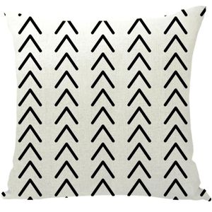 Taie d'oreiller noir et blanc, taie d'oreiller Simple et mignonne, décorative pour canapé, Art minimaliste, Alphabet Floral, E1523, 45x45