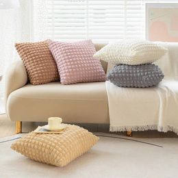 Housse de coussin pour canapé El, taie d'oreiller élastique bouffante à carreaux, décoration de la maison, couleur unie, 45 45cm